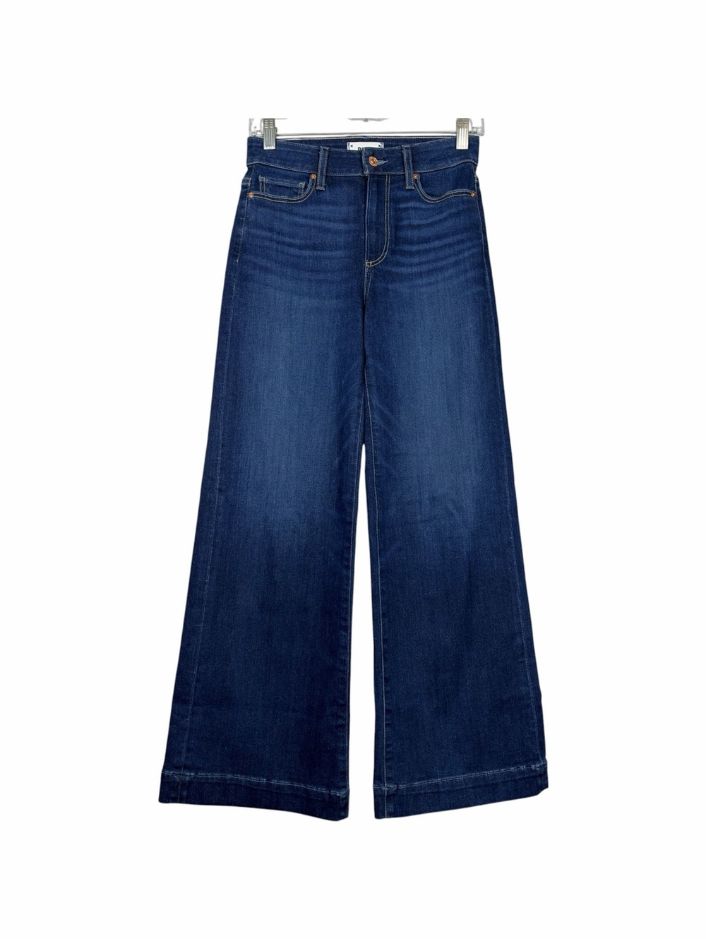 Anthropologie Paige Anessa Crop Wide Leg Dark Wash Jeans - Picture 3 of 6